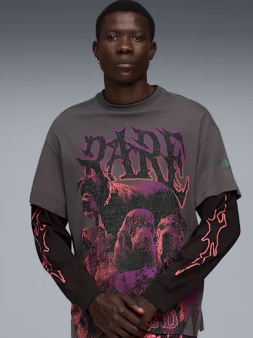 PUMA Mens Lamelo Ball World Tournament Graphic Crew Neck Long Sleeve Shirt XL